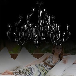 Moderne kroonluchterlamp 24 lampen G4 zwart schilderij