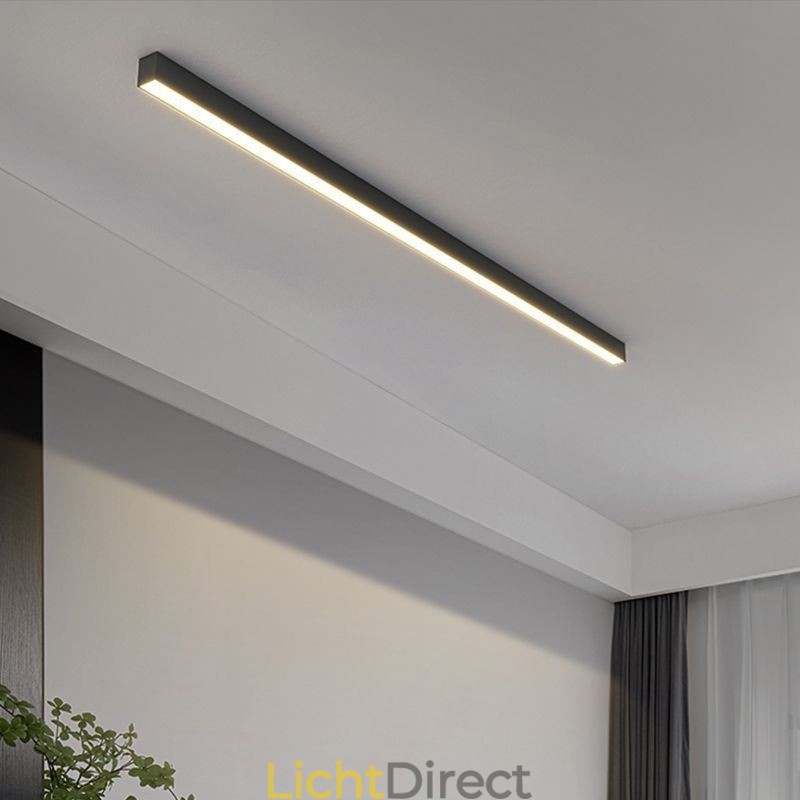 Moderne plafondlamp, lange strip, opbouw plafondlamp