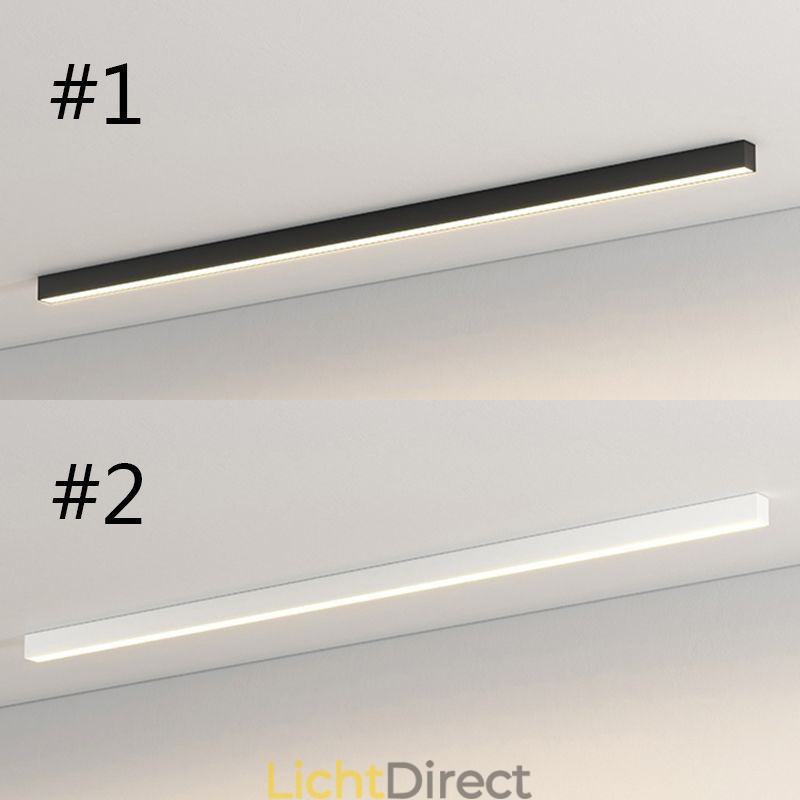 Moderne plafondlamp, lange strip, opbouw plafondlamp