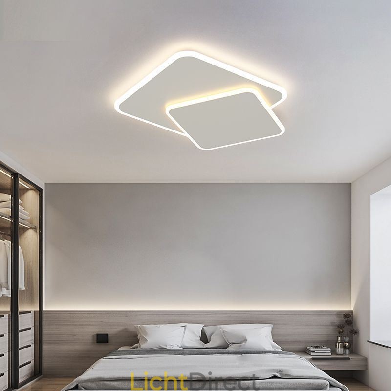 Moderne, inbouwbare, geometrische, vierkante plafondlamp