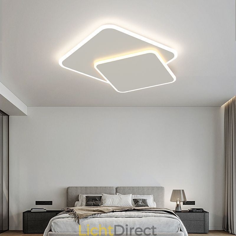 Moderne, inbouwbare, geometrische, vierkante plafondlamp