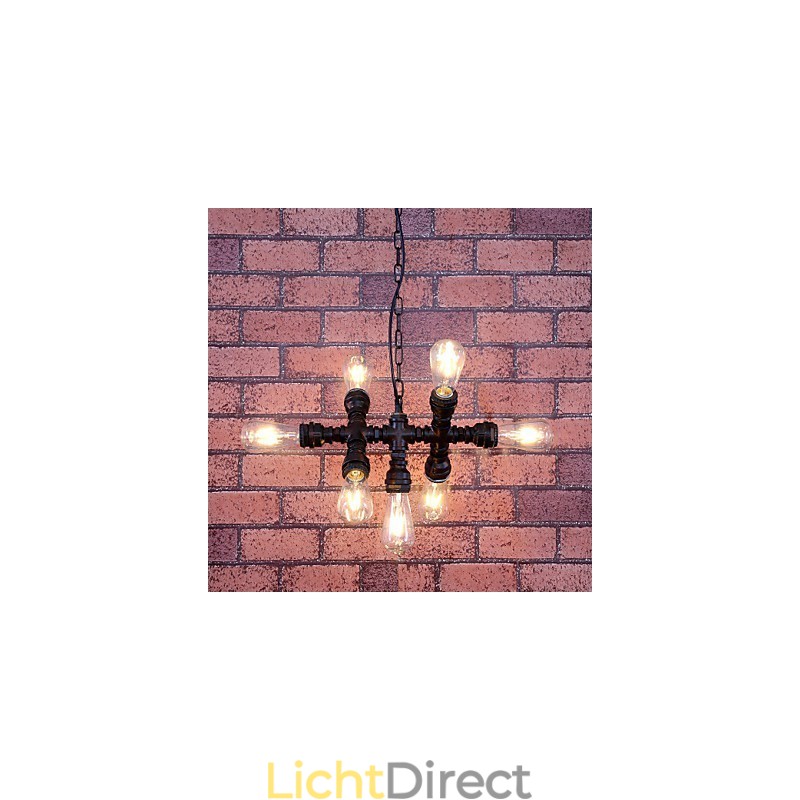 Vintage schilderij metalen kroonluchter