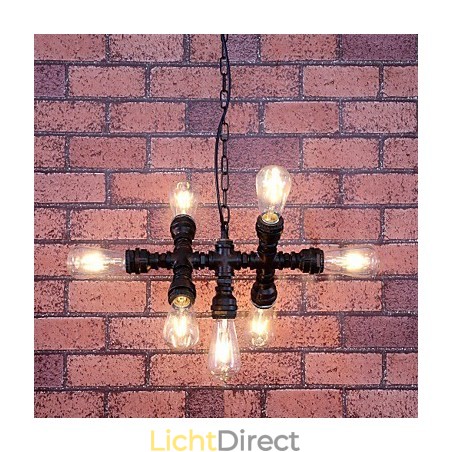 Vintage schilderij metalen kroonluchter