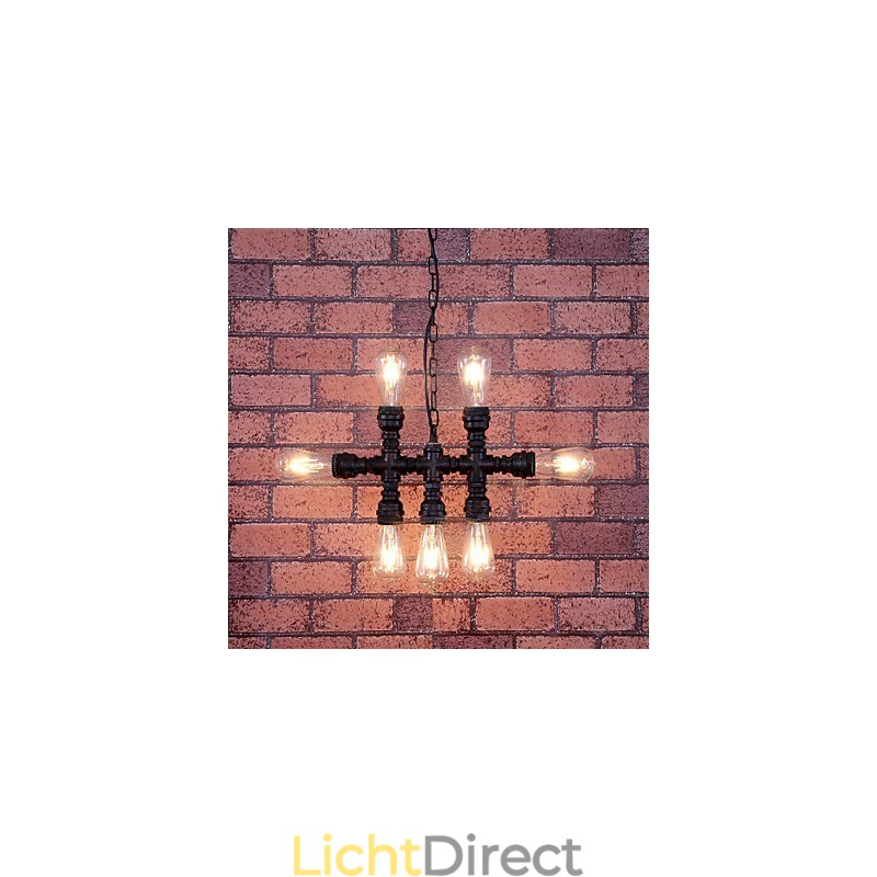 Vintage schilderij metalen kroonluchter