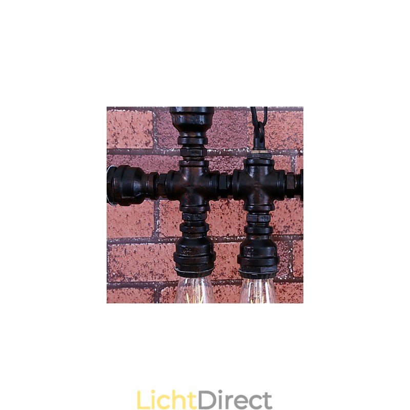 Vintage schilderij metalen kroonluchter