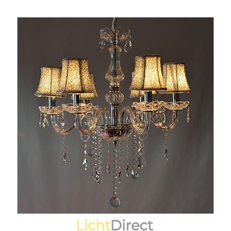 Moderne luxe kroonluchter met 6 lampen in kristaldecoratie Moderne luxe kroonluchter met 6 lampen in kristaldecoratie