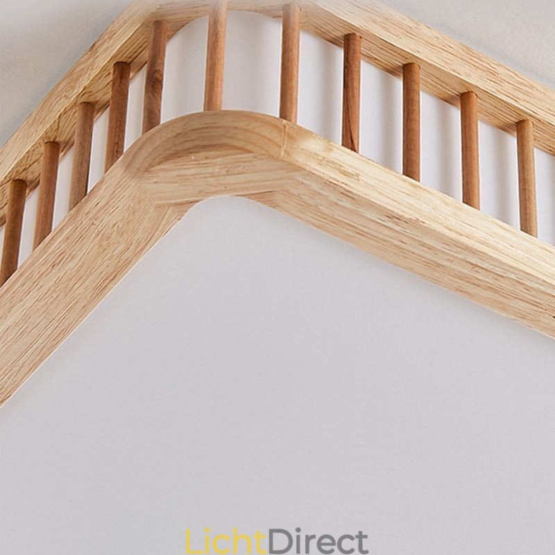 Japanse plafondlamp vierkante houten plafondlamp