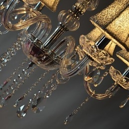 Moderne luxe kroonluchter met 6 lampen in kristaldecoratie