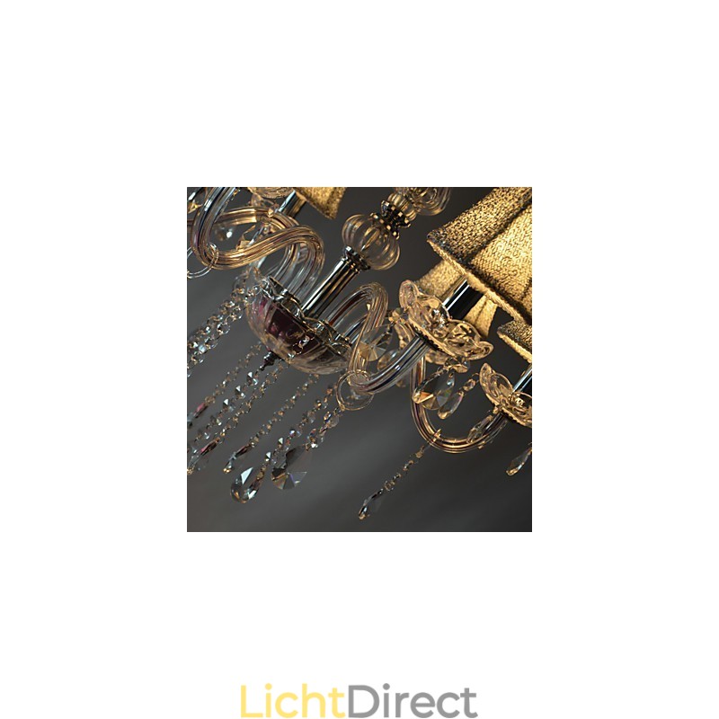 Moderne luxe kroonluchter met 6 lampen in kristaldecoratie