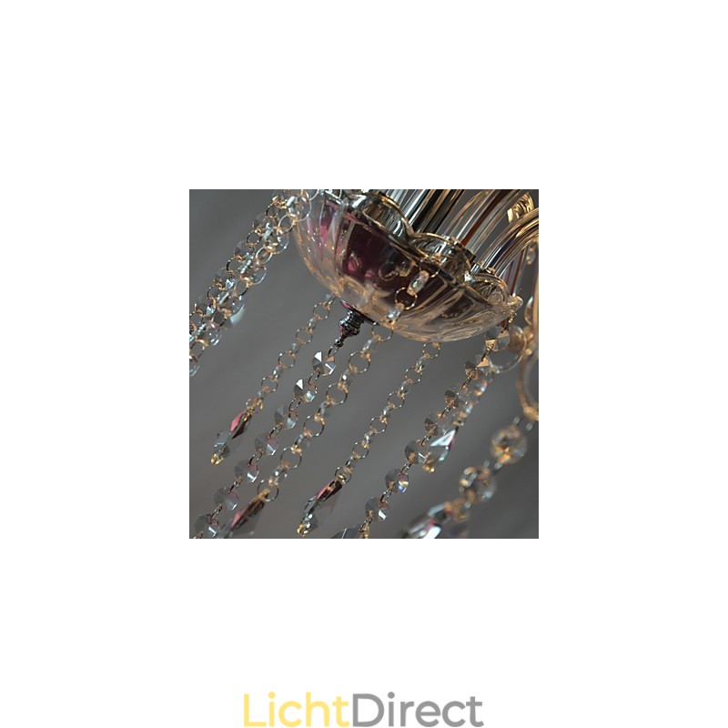 Moderne luxe kroonluchter met 6 lampen in kristaldecoratie