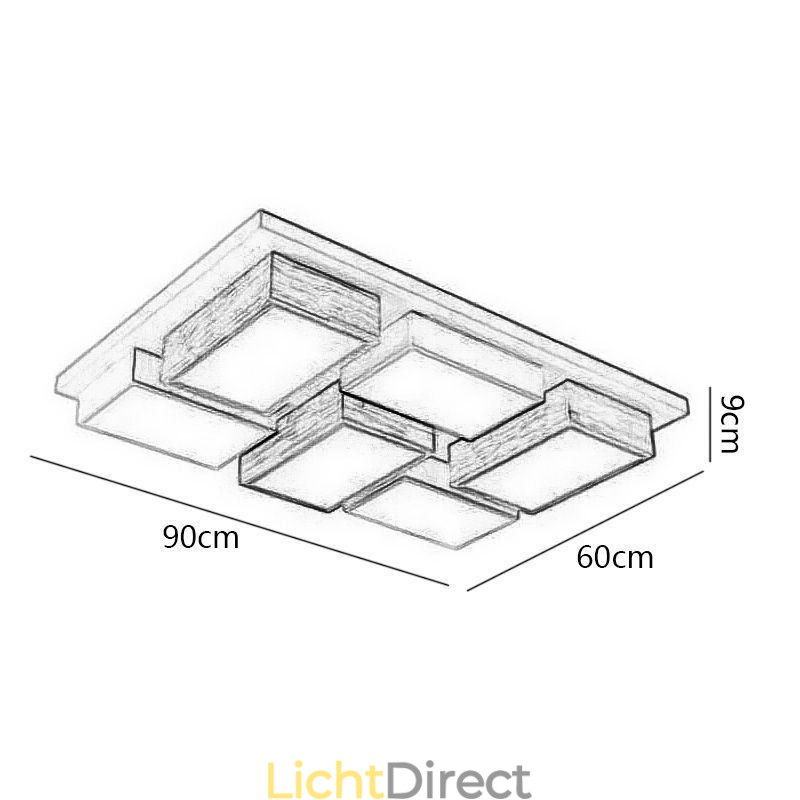 Moderne acryl plafondlamp Geometrische houten plafondlamp