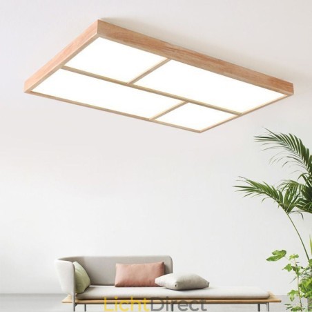 Moderne plafondlamp Minimalistische houten stijl plafondlamp met inbouwmontage Moderne plafondlamp Minimalistische houten stijl plafondlamp met inbouwmontage