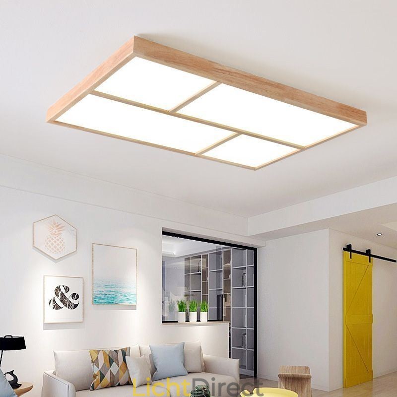 Moderne plafondlamp Minimalistische houten stijl plafondlamp met inbouwmontage