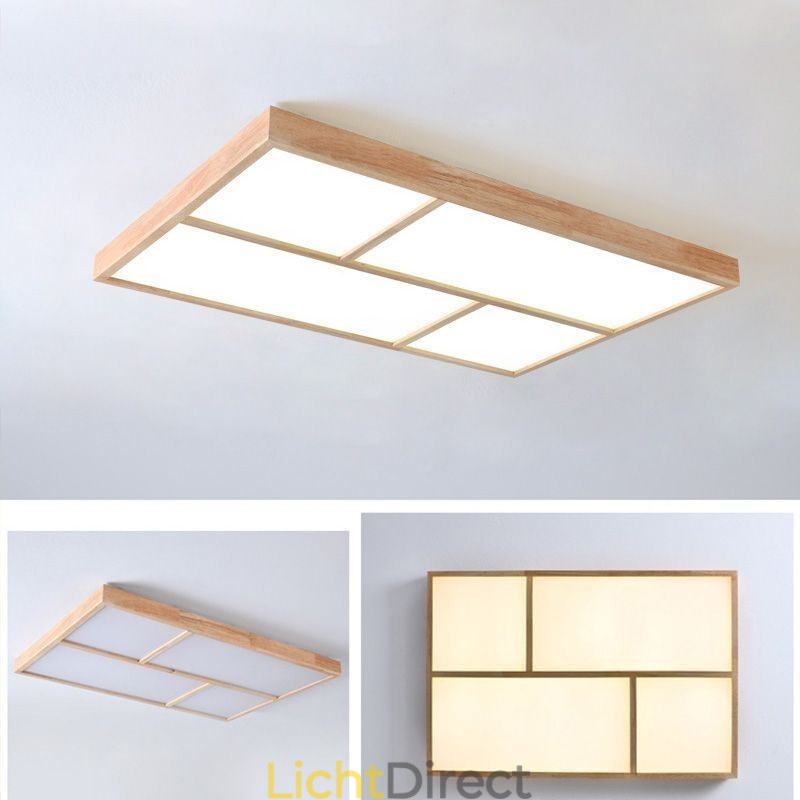 Moderne plafondlamp Minimalistische houten stijl plafondlamp met inbouwmontage