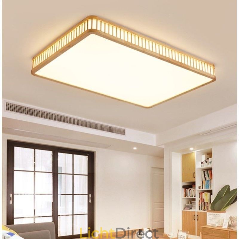 Japanse acryl plafondlamp Rechthoekige rubberhouten plafondlamp