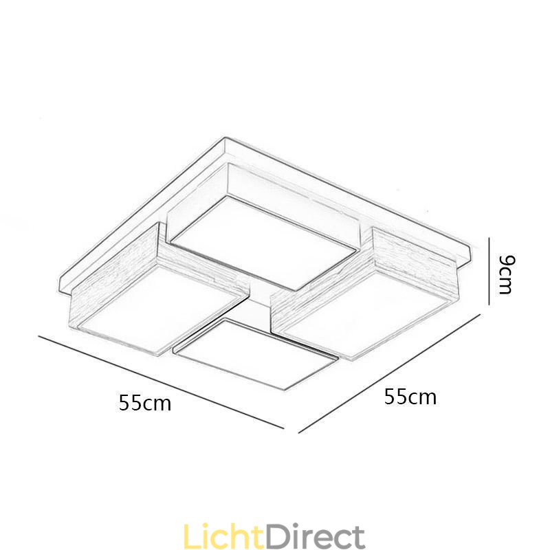 Moderne plafondlamp Geometrische houten plafondlamp
