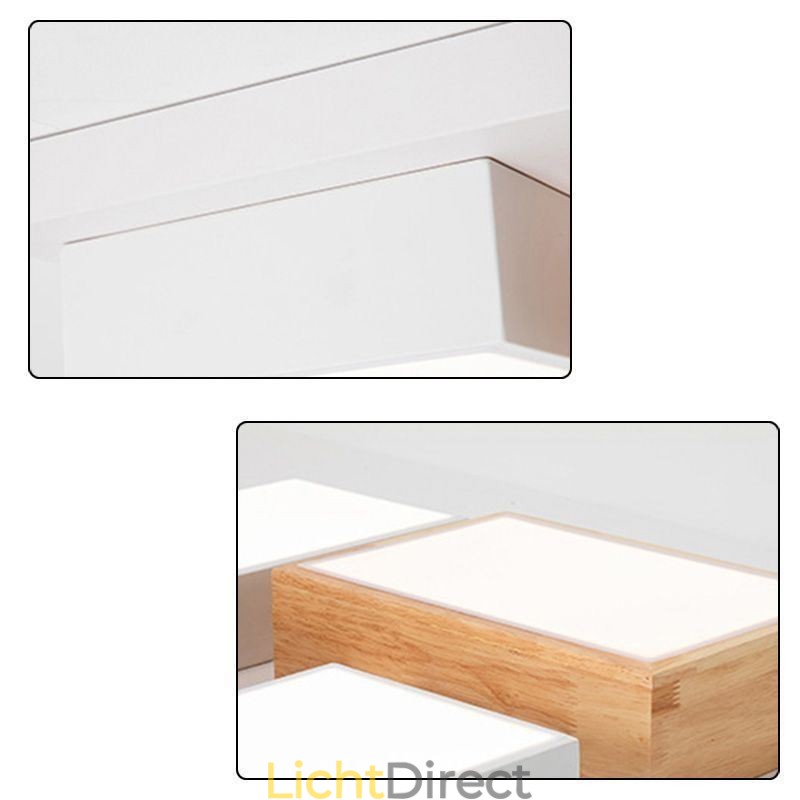 Moderne plafondlamp Geometrische houten plafondlamp