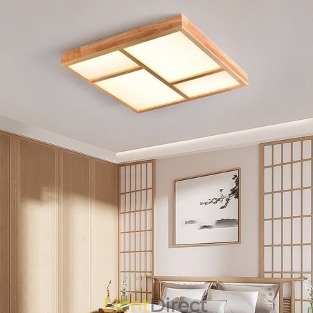 Japanse acryl plafondlamp Geometrische houten plafondlamp Japanse acryl plafondlamp Geometrische houten plafondlamp