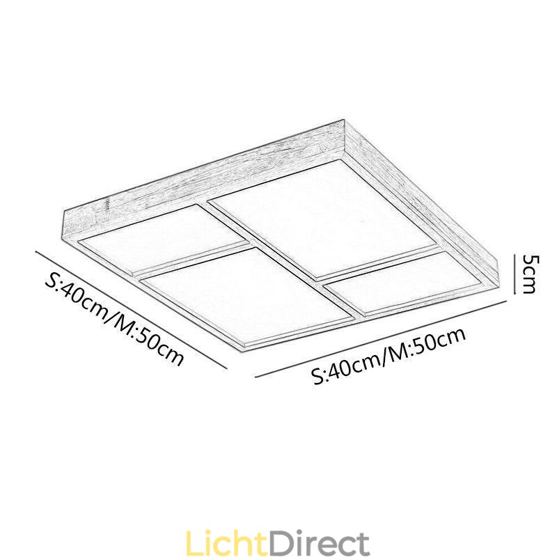 Japanse acryl plafondlamp Geometrische houten plafondlamp
