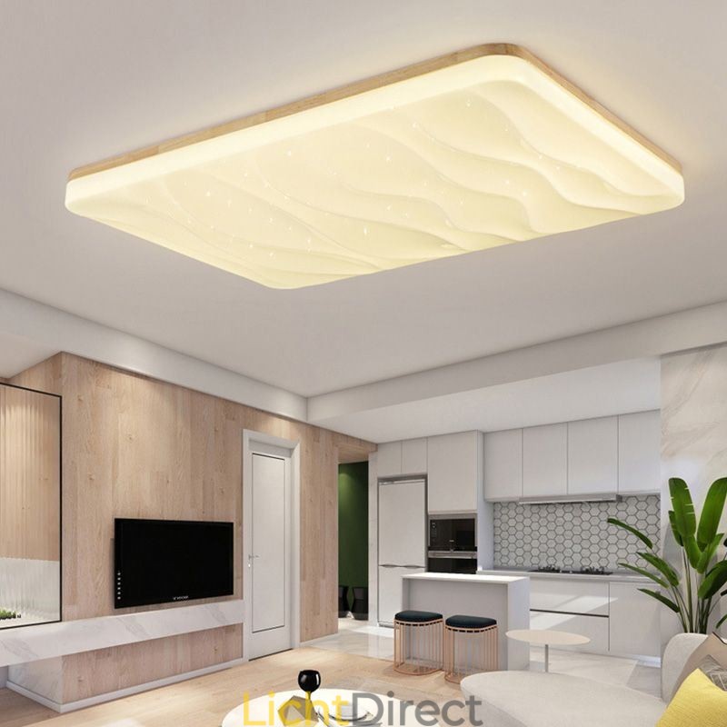 Japanse acryl plafondlamp rechthoekige gegolfde plafondlamp