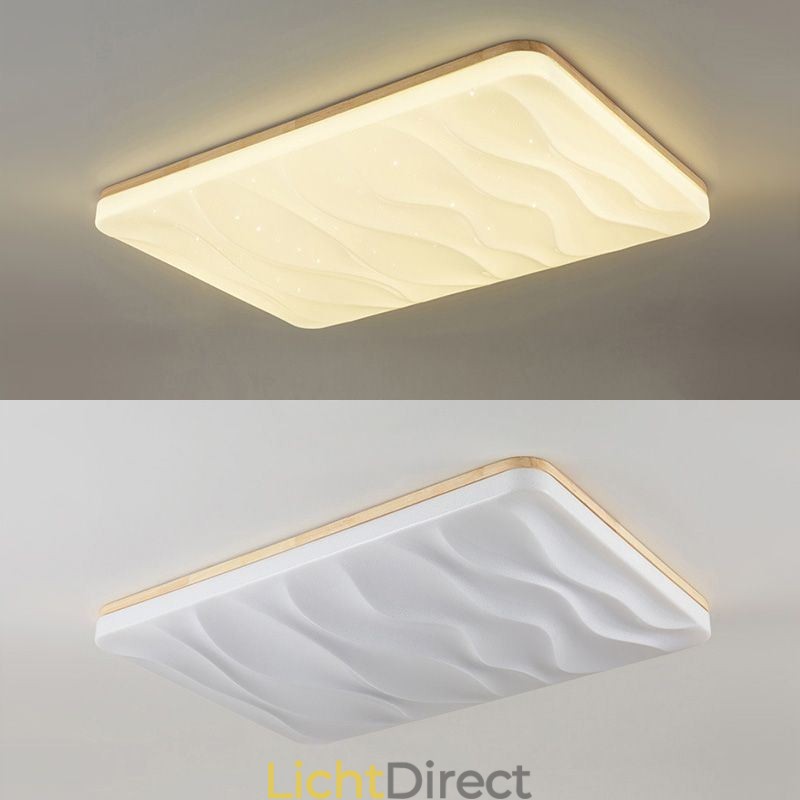 Japanse acryl plafondlamp rechthoekige gegolfde plafondlamp