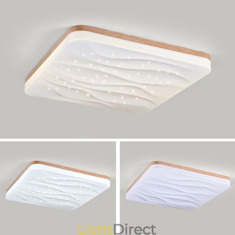 Japanse acryl plafondlamp vierkante gegolfde plafondlamp