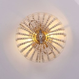 Boerderijhouten plafondlamp met kralen, 3 lampen