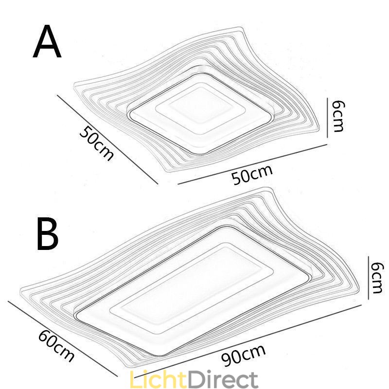 Moderne plafondlamp, inbouw, vierkante plafondlamp