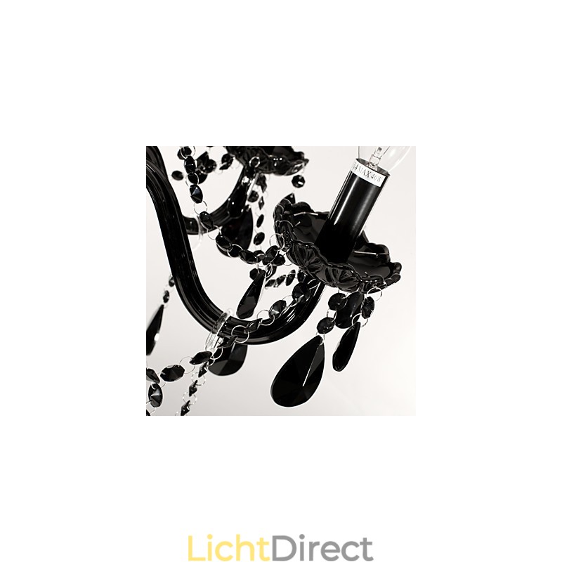 Kroonluchter Zwart Kristal Modern 6 Lampen