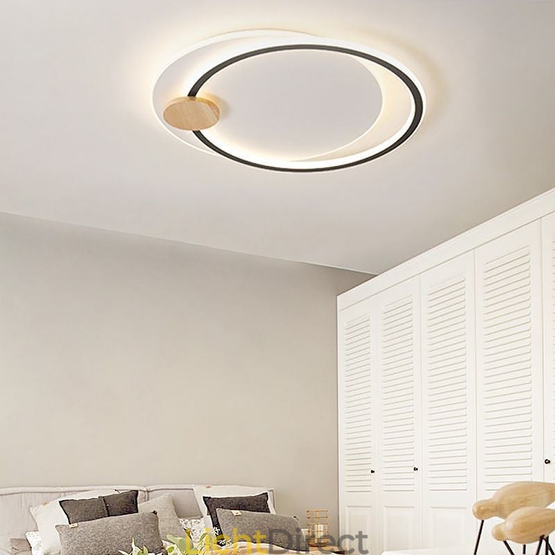 Moderne plafondlamp van acryl met 2 ringen