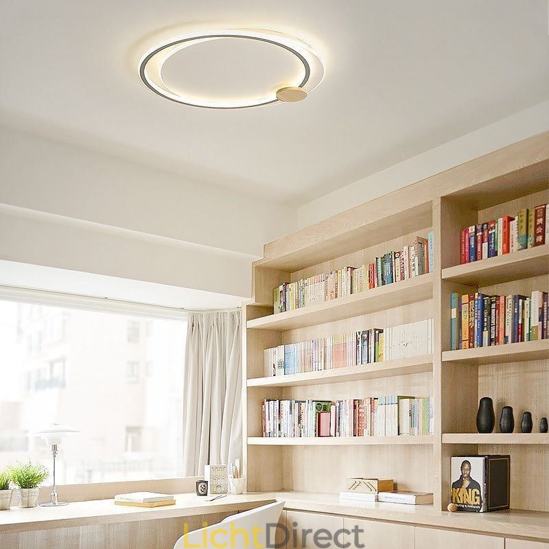 Moderne plafondlamp van acryl met 2 ringen