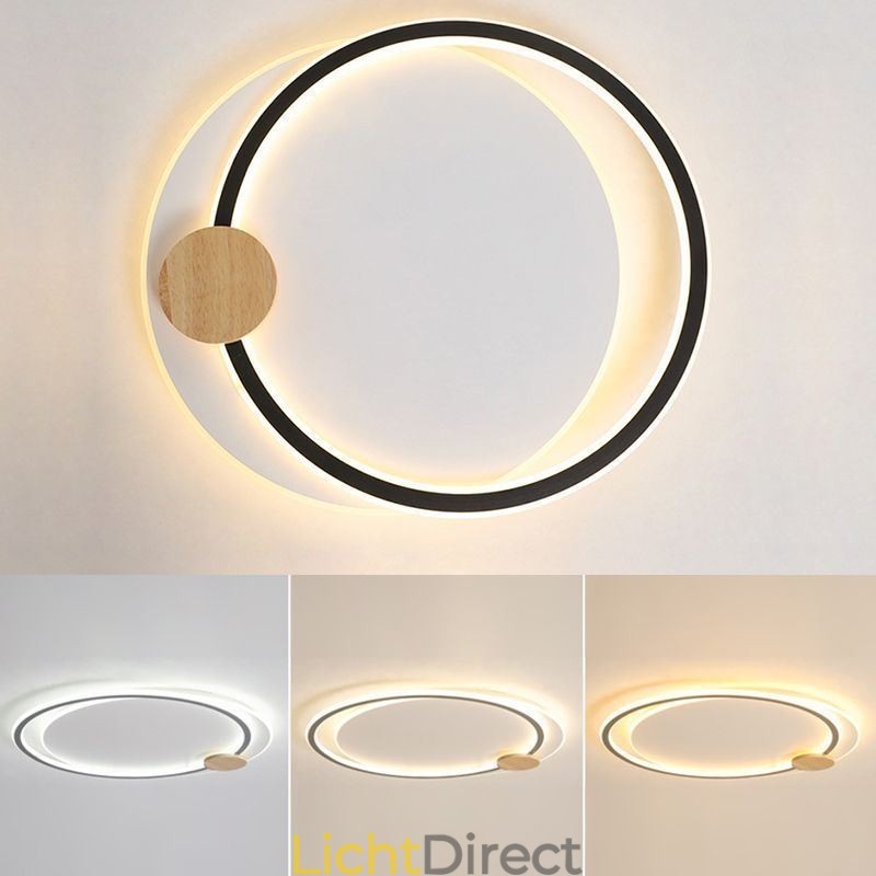 Moderne plafondlamp van acryl met 2 ringen