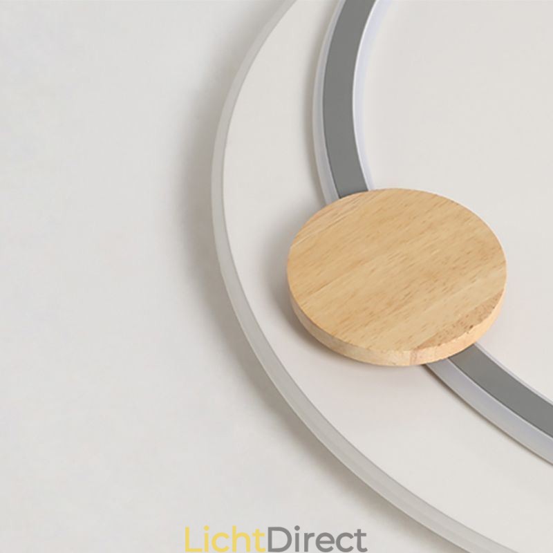 Moderne plafondlamp van acryl met 2 ringen