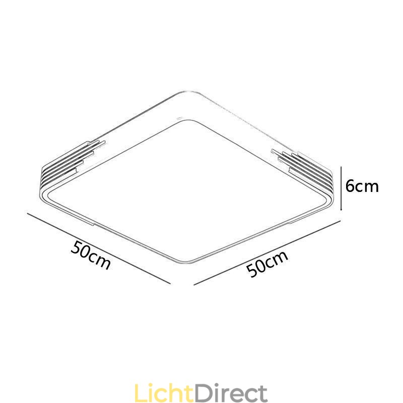 Moderne plafondlamp met inbouwmontage, vierkante plafondlamp