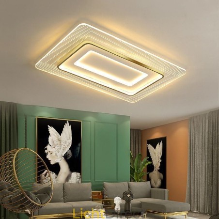 Rechthoekige plafondlamp met inbouwmontage Minimalistische ultradunne plafondlamp van acryl Rechthoekige plafondlamp met inbouwmontage Minimalistische ultradunne plafondlamp van acryl