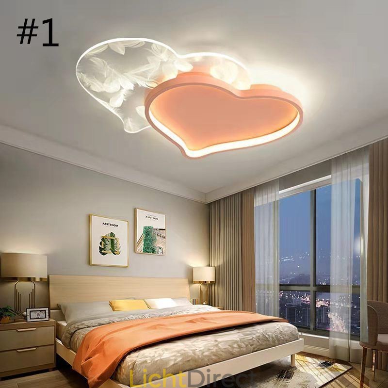 Moderne lampen Hartvormige plafondlamp voor meisjes