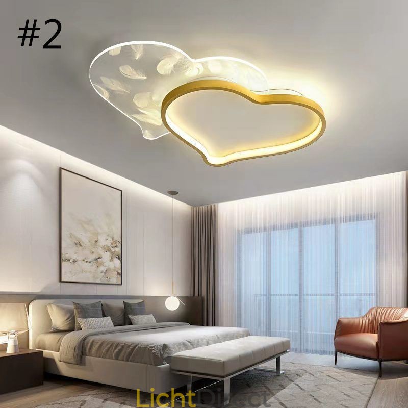 Moderne lampen Hartvormige plafondlamp voor meisjes