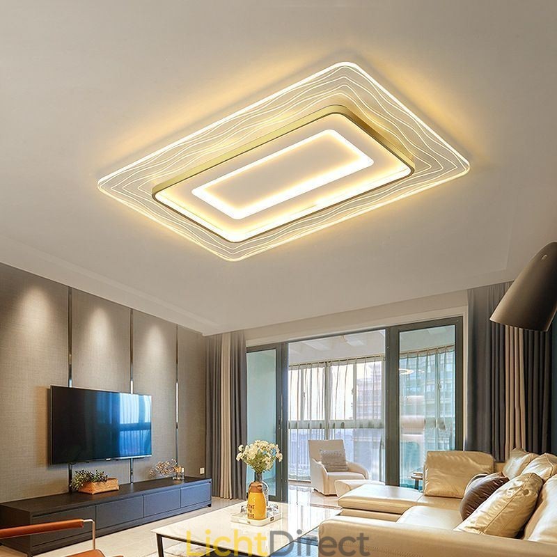Rechthoekige, inbouw minimalistische, ultradunne plafondlamp van acryl