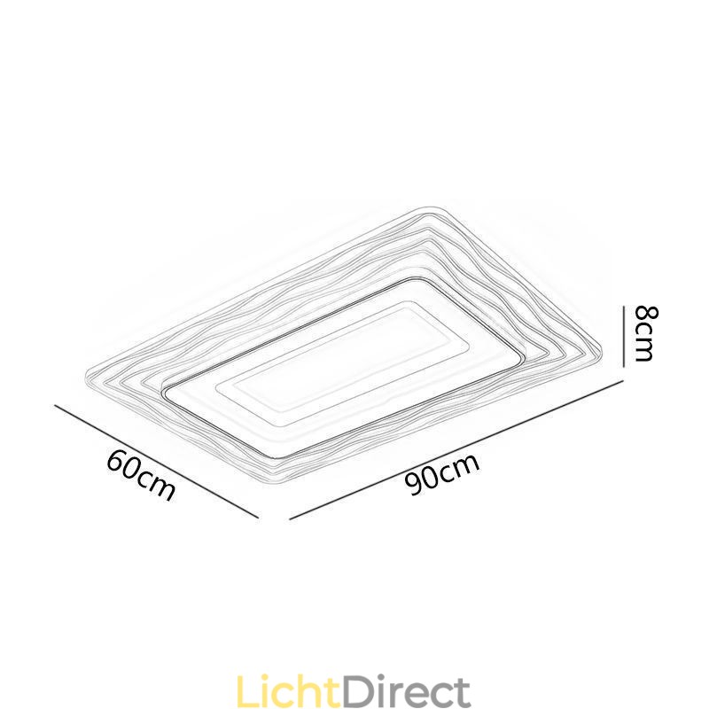 Rechthoekige, inbouw minimalistische, ultradunne plafondlamp van acryl
