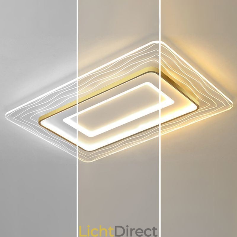 Rechthoekige, inbouw minimalistische, ultradunne plafondlamp van acryl