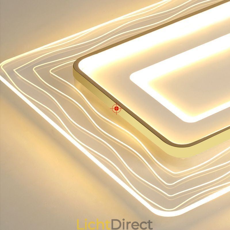 Rechthoekige, inbouw minimalistische, ultradunne plafondlamp van acryl