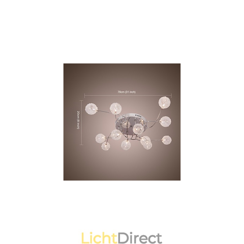 G4 12 lichts ijzeren inbouwlamp met aluminium kappen