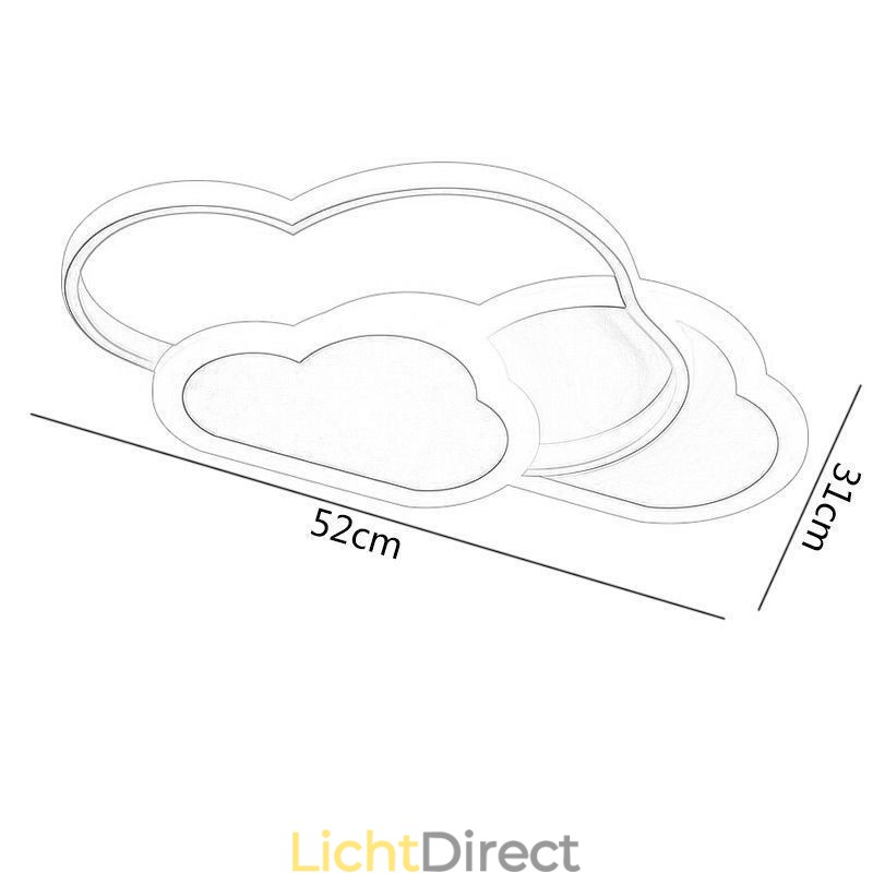 Moderne creatieve acryllampen in de vorm van een wolk, plafondlamp met plafondbevestiging