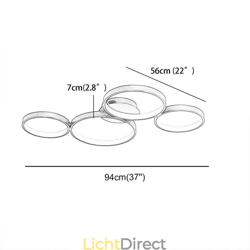Plafondlamp 7200LM 4 Ringen Verlichtingsarmatuur