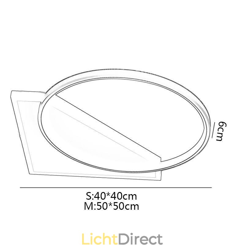 Moderne plafondlamp met inbouwmontage