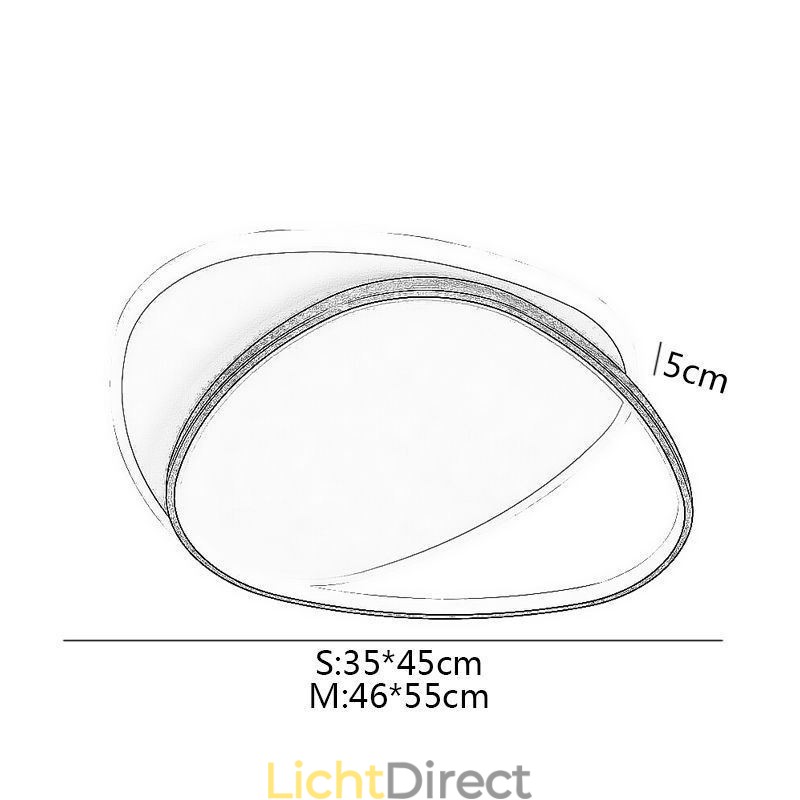 Plafondlamp met dubbele driehoekige inbouw