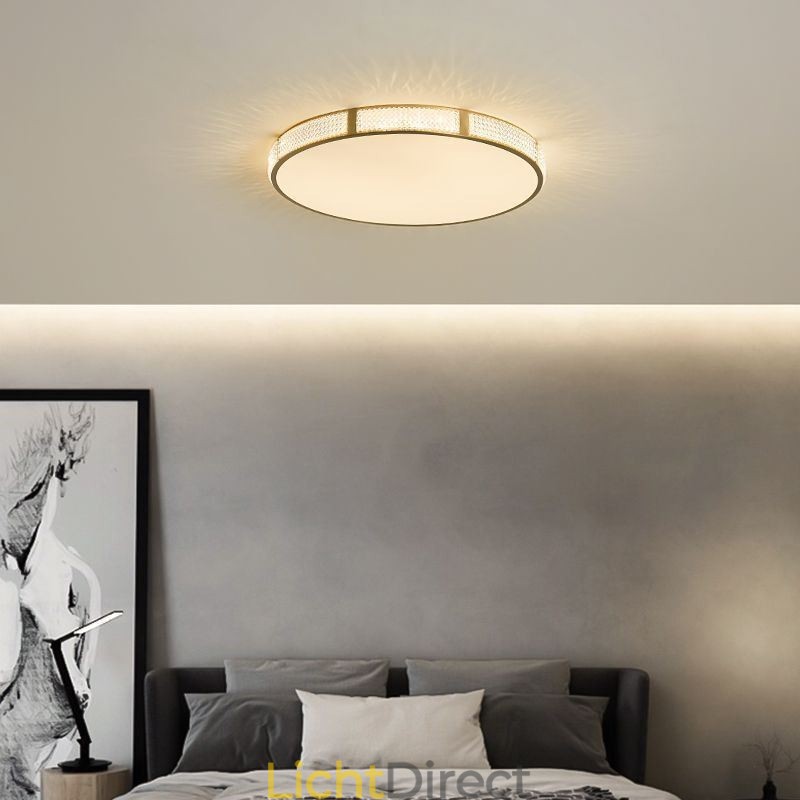 Plafondlamp met ronde montage, driekleurige dimfunctie