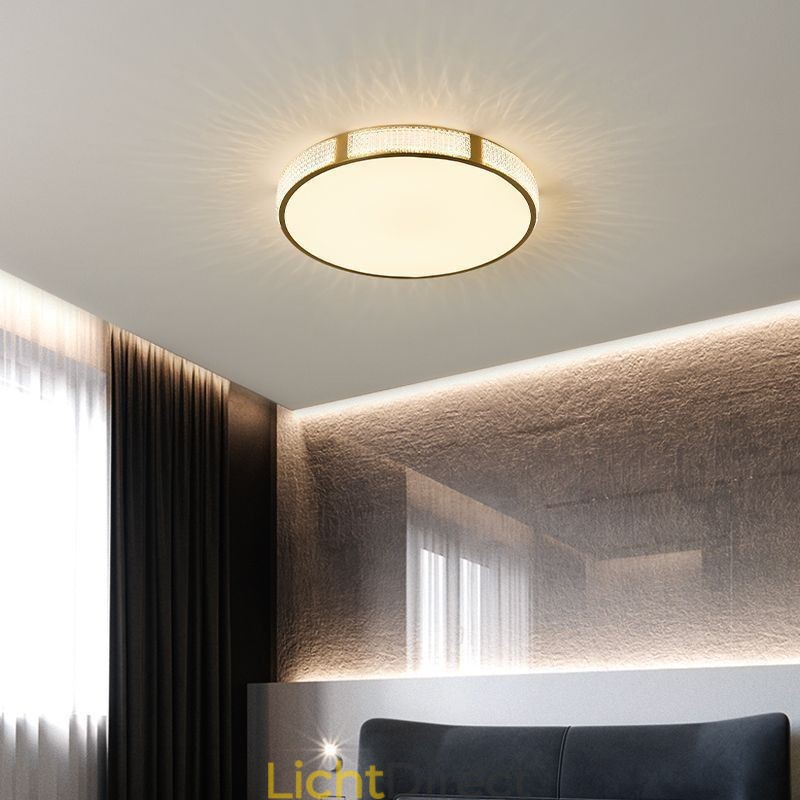 Plafondlamp met ronde montage, driekleurige dimfunctie