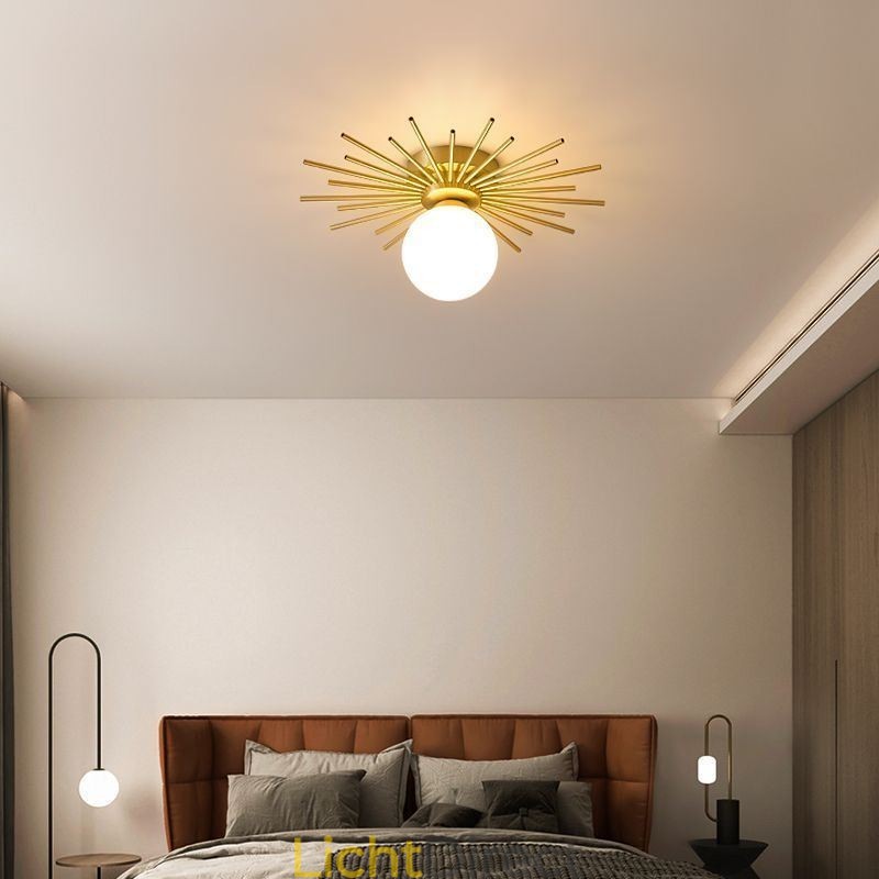 Moderne 1-lichts plafondlamp in de vorm van een bolvormige plafondlamp