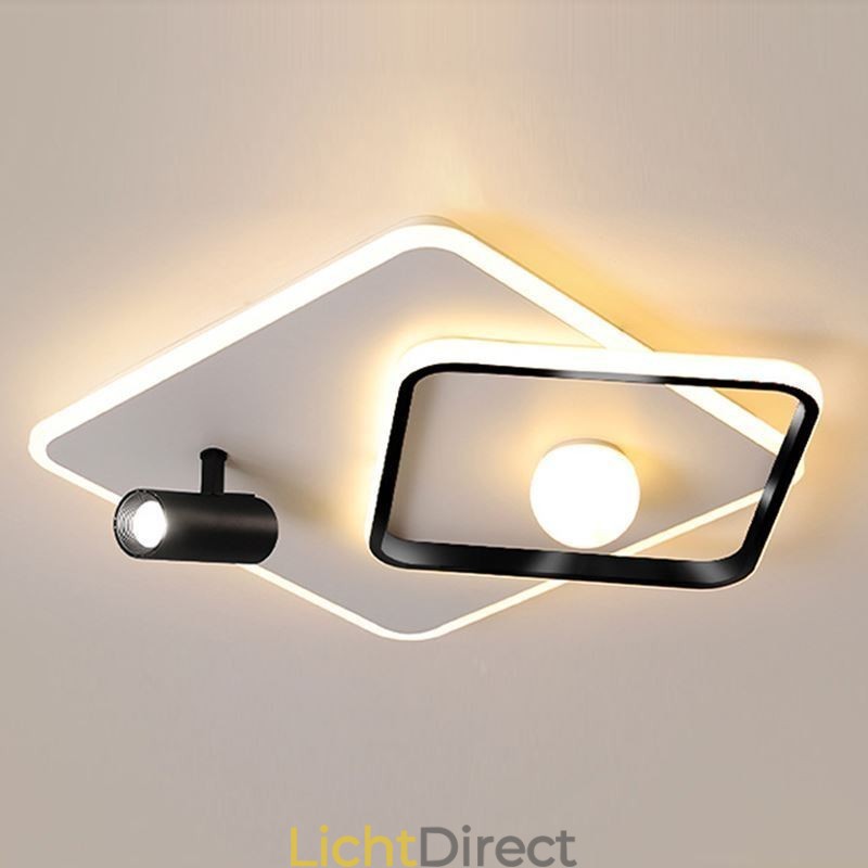 Inbouwspot van acryl in vierkant plafond